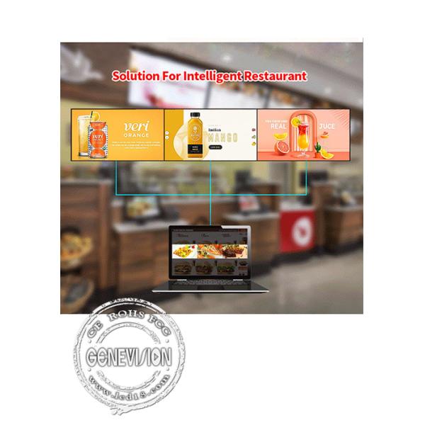 500cd/sqm 3.5mm Bezel Video Wall Display For Fast Food Restaurant