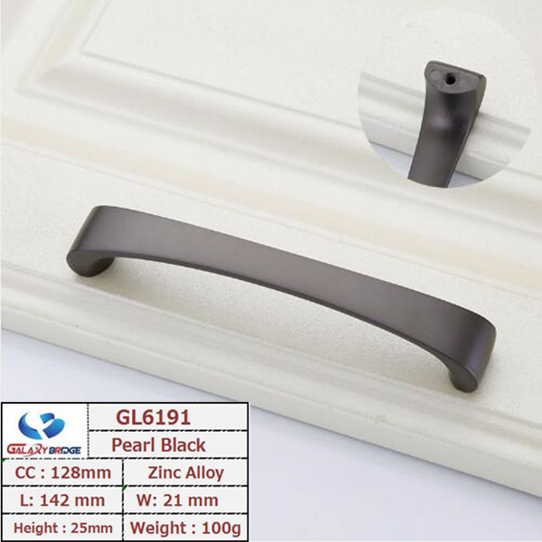 Pearl Black Kitchen Cabinet Knobs Closet Black Handles 160mm T Bar Pulls Furniture Fittings