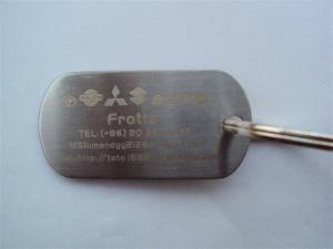 China Brush nickel metal dog tag with etched text logo, brushed nickel dog collar tags, on sale