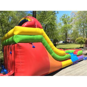 12'' Tall Kids Backyard Double Inflatable Water Slide With Pool