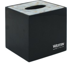 Hotel Guestroom Resin Tissue Box Holder With Shell Decoration