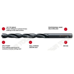 BMR TOOLS Parallel Shank DIN338 Roll Forged HSS Drill Bit 1mm to 13mm