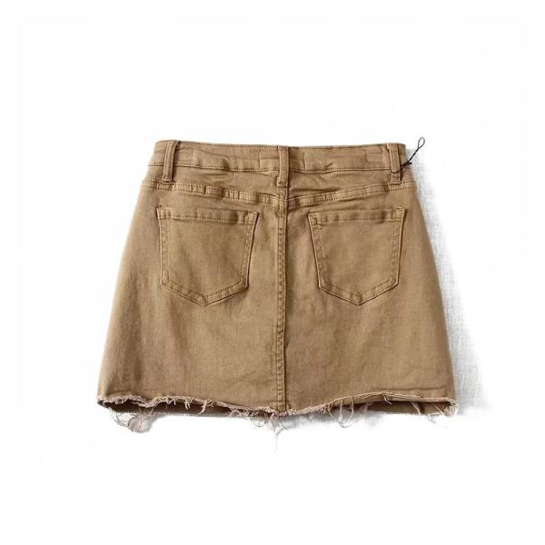 Oem Factory Manufacturer Custom Logo Flexible Mini Denim High Waisted Skirts With Built In Shorts