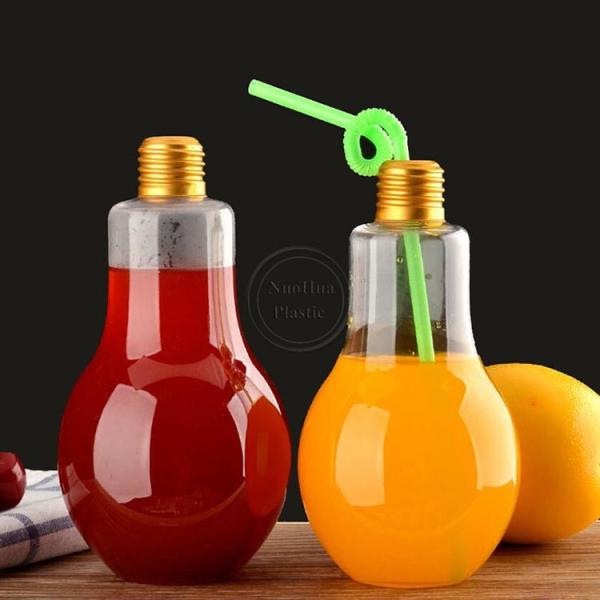 250ml 8oz Round Custom Plastic Coffee Milk Fruit Beverage Drinking Bottle