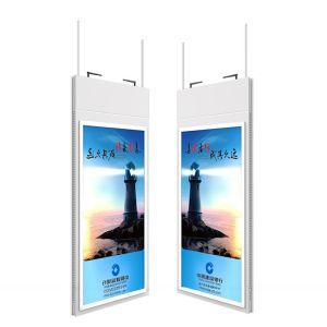 Cheap Ceiling roof mount 49&quot; inch dual sided WIFI network Android signage display POP screen with high brightness function for sale