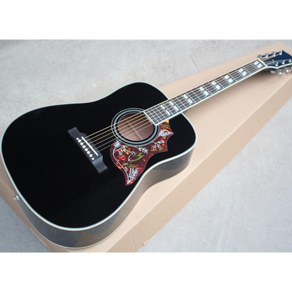 Wholesale custom 41" cherry red/black hummingbird acoustic guitar with rosewood fretboard,Can add fishman pickups