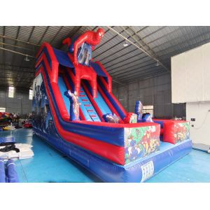 Commercial Inflatable Double Slides Spider-Man Inflatable Dry Slides Castle For