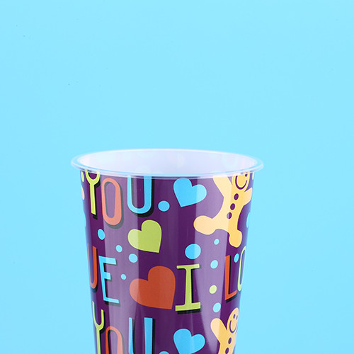 3D Lenticular Plastic Juice Cups 360Ml , Imprintable Plastic Cups 12oz
