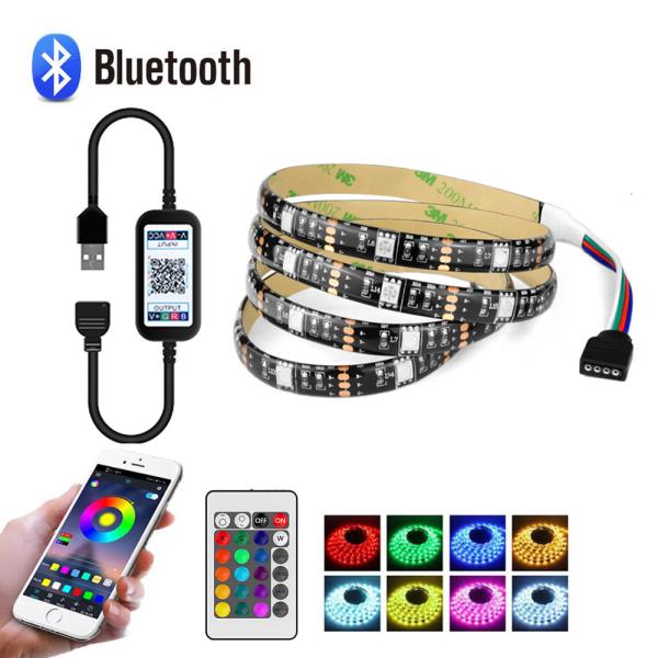 Quality USB LED Strip Light SMD 5050 RGB Colorful DC 5V Flexible LED Light Tape Ribbon APP Waterproof TV Background Lighting wholesale