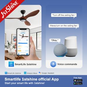 Lower Noise Ceiling Fan With DC Motor 6-Speed Remote Control Plastic Blade