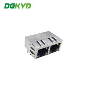 1X2 8P10C RJ45 Multiple Port Connectors With Shielding Shrapnel