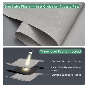 Polyester PVC Sunscreen Jacquard Horizontal Roller Blinds Curtain Fabric