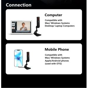 ROHS USB 2.0 Facebook Youtube Video Recording Microphone With 98db SNR