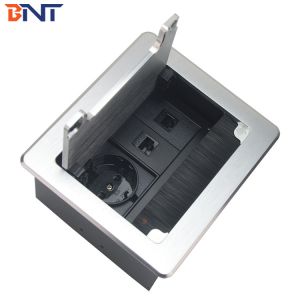 BNT hot sale product horizontal desk connector brush black/silver with EU power