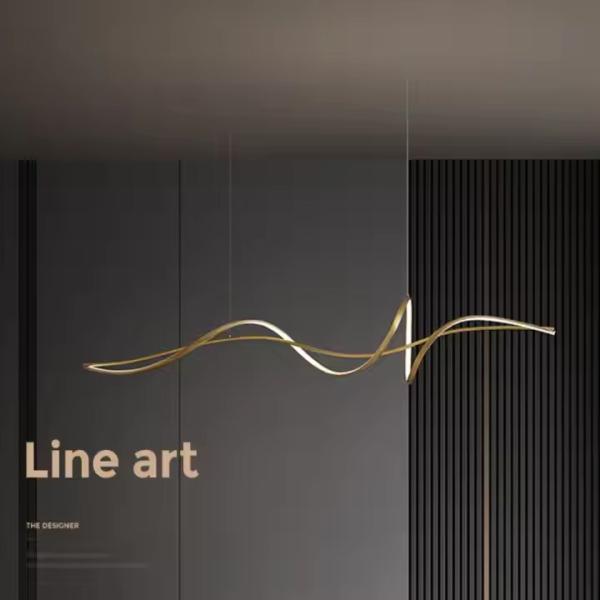 Dining Room Chandelier Fluffy Catkins Linear Italian Pendant Light Decor Luxury Dining Room Dimmable Long Strip Lamp