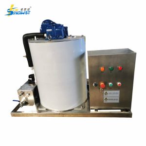 China Automatic PLC Control System 1T/day Seawater Flake Ice Evaporator Drum Machine on sale