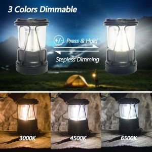 Camping Solar Handle Fan Lamp, Camping Lantern for Power Outages: 3000mAh Solar