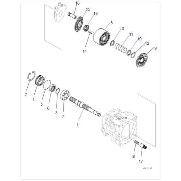 708-3S-14290 7083S14290 Piston Sub Assy For PC55MR-3 Excavator Hydraulic Pump Parts
