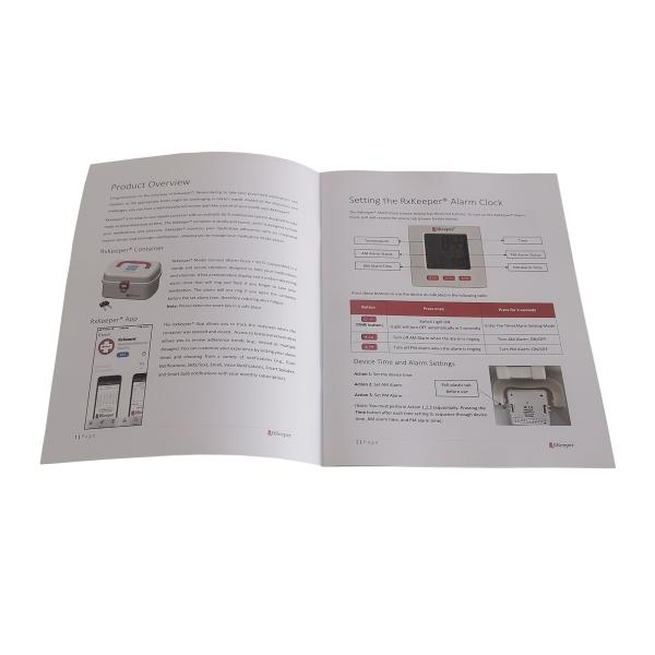 350gsm PMS Instruction Booklets Logo UV Coating Custom Printed 0.55mm Thick