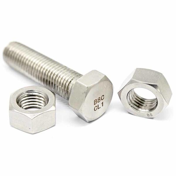 Quality A194 8 Stainless Steel Hex Head Bolts And Nut M13 ASTM A193 GR B7 B8 B16 B8m B8t B8c wholesale