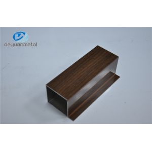 China Wooden Grain Aluminium Window Profiles Aluminum Window Sections With Cutting on sale