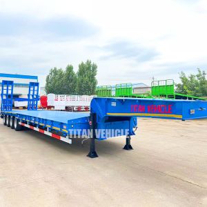 TITAN 4 Axle 100 Tons Semi Lowbed Trailer Low Bed Truck Lowboy Lowloader Trailer