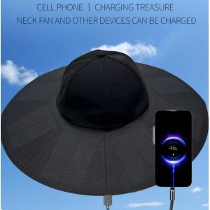 China Solar Sunshade and power storage Power Hat new Foldable Portable Rechargeable Solar Hat on sale