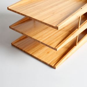 stacking bamboo file tray