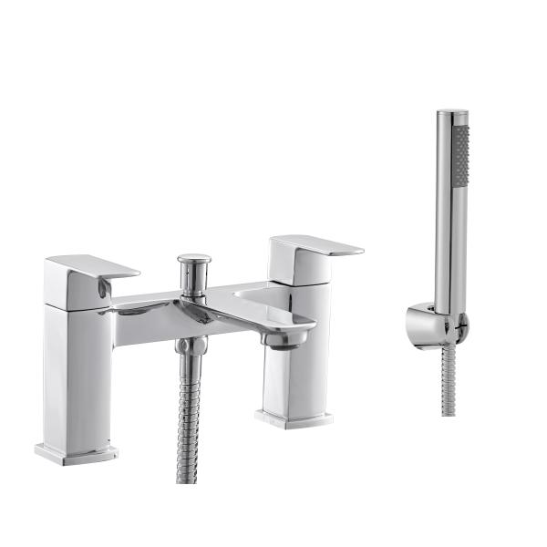Quality Luxurious Bath Shower Mixer Tap Chrome Finish With Two Handles wholesale