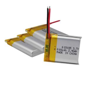 IEC62133 3.7V 800mah 803035 Lithium Polymer Battery Pack 500times Cycle Life