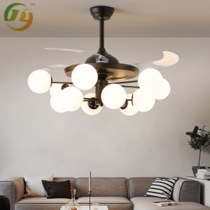 JYLIGHTING Modern Creative Simple Home Fan Chandelier Invisible Fan Lamp