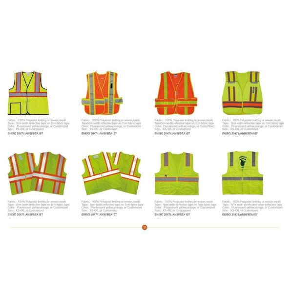 Customized Yellow Reflective Vest Hi Vis 100% Polyester High Visibility Vest