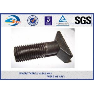 Durable T Head Short Rod Railway Bolt Plain Surface Custom Made