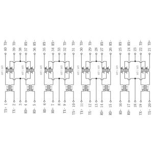 LP44009NL Ethernet Magnetic Transformers 4x 10/100Base-T Isolation Filter