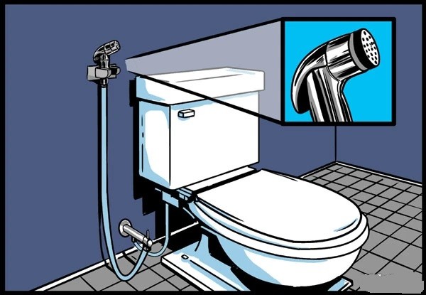 Surface Chrome Shower Toilet Spray , OEM 7*12cm Water Shattaf