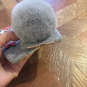 DIY Korean Lovely Microfiber Cat Hairball Small Star Bow Back Cover Cell Phone