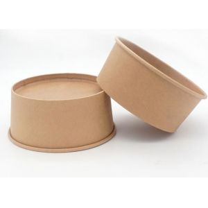 China 100% Recyclable Kraft Paper Bowls With Lids , Small Paper Bowls Custom Logo on sale