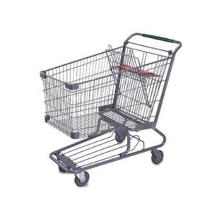 China Zinc Plated 0.87M 80LTR Lightweight Shopping Cart With Wheels For Retail Shop on sale