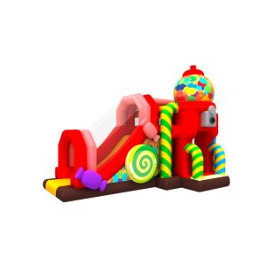 0.55mm PVC Tarpaulin Inflatable Bouncy House With Slide Candy Inflatable Combo