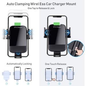 Wireless Car Charger Mount, 10W/7.5W Fast Charging, Adjustable Gravity Air Vent