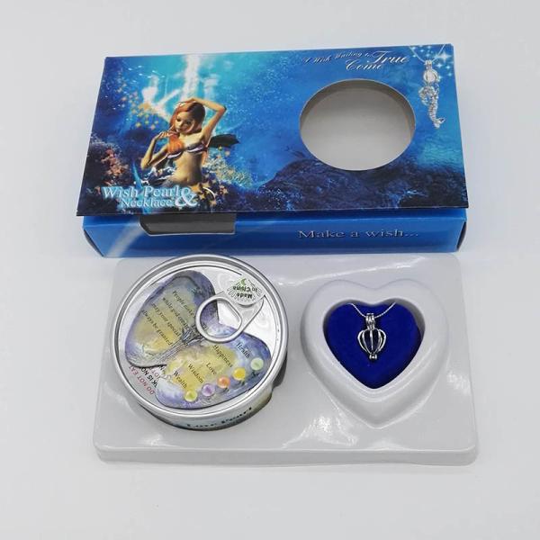 Quality DIY Wish Pearl Necklace Gift Box With Mermaid Design suitable for sending girl friend wholesale