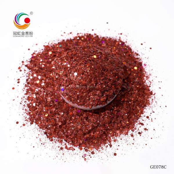 PET Hexagonal Laser Chunky Glitter Mix Powder For Holiday Decoration Nails