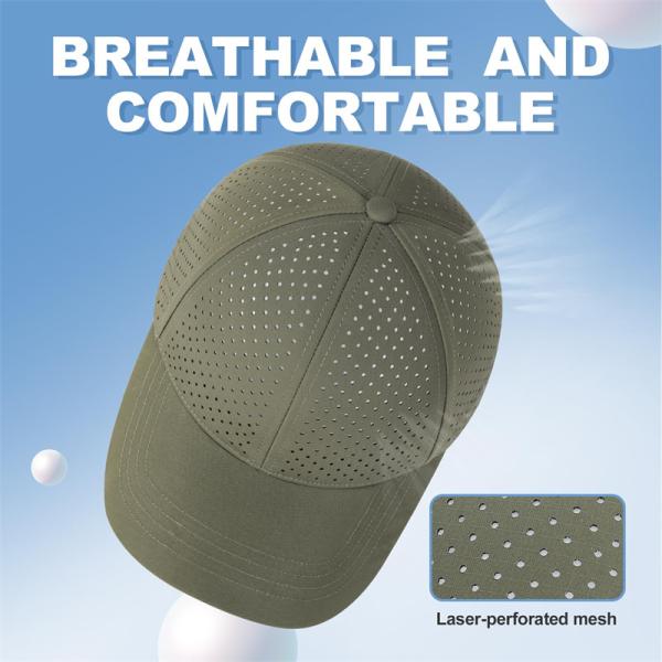 Wholesale Custom Laser Cut Hole Gorras 6 Panel Perforated Golf Hat Custom Logo Unisex Mesh Baseball Cap