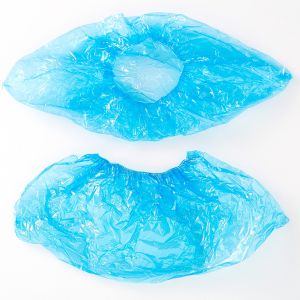 PE CPE Plastic Disposable Shoe Covers Footwear Smooth Surface 39X15cm