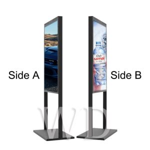 Floor Stand Adjustable Length 2500cd/M² Advertising Kiosk Display Dual Screens