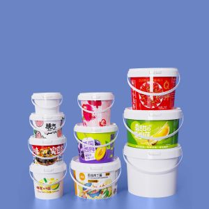 Food Grade Safe 300ML Plastic Bucket With Lid for Chocolate Spread Peanut Butter
