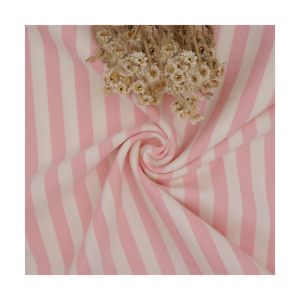 Smooth Striped Material Fabric Skin Friendly Breathable Combed Cotton Texture