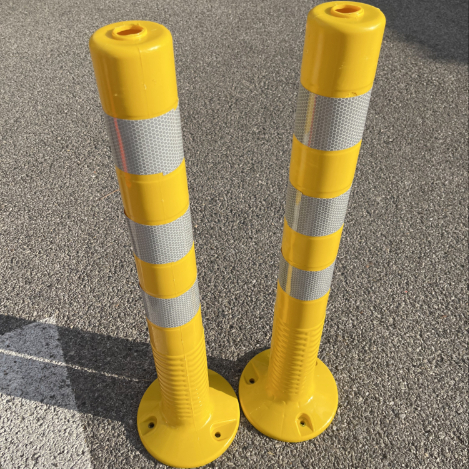 Quality Yellow 530g Warning Spring Post PU 750mm Orange Flexible Traffic Bollard Reflective Road 75cm Delineator Post wholesale
