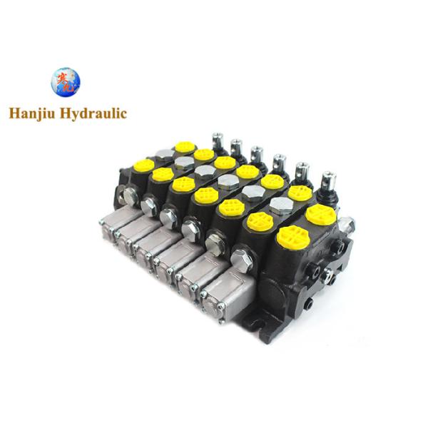 Quality Dcv Series 100lpm Manual Control Hydraulic Section Valve 6 Spools With High Pressure wholesale
