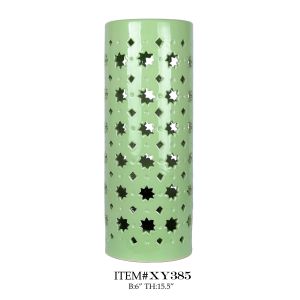 UMIK Simple Modern Table Lamp Cylinder Porcelain Tall Star Cut Out Lamp D6*15.5"